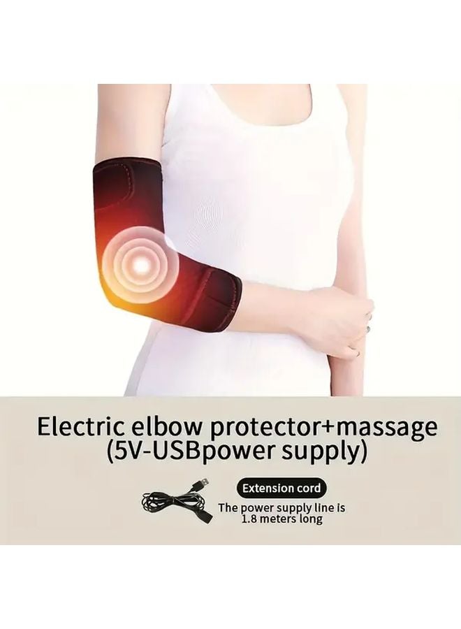 مساج الكوع القابل للتعديل مع تدفئة، يعمل بالطاقة عبر USB، بثلاث سرعات وتحكم في درجة الحرارة - Image 4